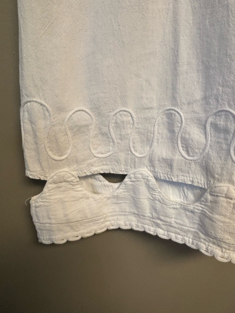 White Embroidered Cotton Dress/Swimsuit Cover - Picture 3 of 7